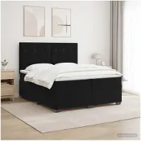 vidaXL Boxspringbed met matras, zwart, 200 x 200 cm, fluweel