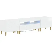 vidaXL 3-delige LED TV-kast DELFT Hoogglans Wit Bewerkt hout