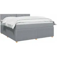 vidaXL Boxspringbed met matras Lichtgrijs 140 x 190 cm Stof