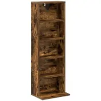 vidaXL CD Kast Gerookt eiken 33 x 23,5 x 97,5 cm Bewerkt hout