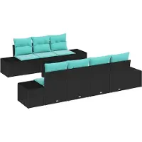 vidaXL Bankset, 8 stuks, zwart [Synthetisch]: Polyrotan
