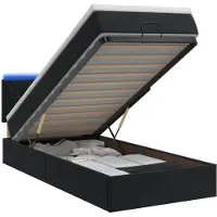 vidaXL Ottomanbed met matras en LED-verlichting, zwart, 80 x 200 cm, fluweel