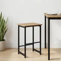 Prolenta Maison Exclusive - Barkruk, ambachtelijk eikenhout, 40 x 32 x 74 cm, houtvezel