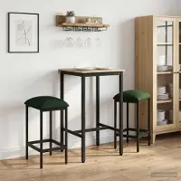 Prolenta Maison Exclusive - 2 barkrukken, donkergroen, 40 x 32 x 74 cm, houtvezel