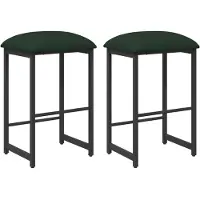 Syfax Barkruk 2 st Donkergroen 40 x 32 x 64 cm Bewerkt hout