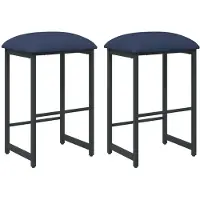 Syfax Barkruk 2 st Blauw 40 x 32 x 74 cm Bewerkt hout
