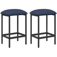 Syfax Barkruk 2 st Blauw 40 x 32 x 74 cm Bewerkt hout
