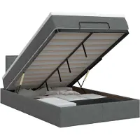 vidaXL Ottoman bed met matras Donkergrijs 120 x 200 cm Stof