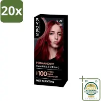 Syoss 20 x - Coloration 5-29 Intens Rood - Haarverf - Grijsdekking - Vermindert Haarbreuk - Grootverpakking - Haarverf - Grijsdekking - Permanente Haarkleuring - Keratine - Haarverf Grijsdekking