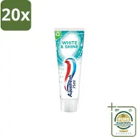 Aquafresh 20 x White & Shine - Whitening Tandpasta - 75 ml - Grootverpakking - Witte Tanden - Tanden Reinigen - Tanden Glans - Tanden Verlichten - Tanden Beschermen