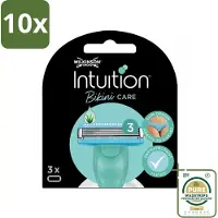 Wilkinson 10 x Intuition - Navulmesjes - Bikini Care Duo - Praktisch - 3 mesjes - Grootverpakking - Intieme Zone Scheren - Bikini Care - Gevoelige Huid Scheren - Navulmesjes - Scheren Voor Vrouwen