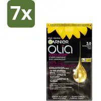 Garnier - Olia 3 - Haarkleuring - Donkerbruin - Zonder Ammoniak - Intense Langhoudende Kleur - 100% Grijsdekking - Bulkverpakking - 7 stuks