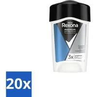 Rexona 20 x Men - Deodorant Stick - Maximum Protection Clean Scent - Anti-transpirant - 45 ml - Anti-transpirant - Deodorant Stick - Mannelijke Geur - Zweetbescherming - Frisheid