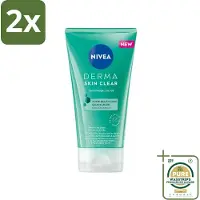 Nivea - Gezichtsscrub - DERMA Huidzuiver - Voor onzuivere huid - Met Salicylzuur (AHA) & Niacinamide - Tegen Acne & Mee-eters - 150 ml - Voordeelverpakking - 2 stuks - Mee-eters - Onzuivere huid