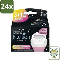 Wilkinson Sword - Navulmesjes - Intuition 2-in-1 Variety - Diverse Gevoelige Huidtypes - 4 mesjes - Voordeelverpakking - 24 stuks - Scheerapparaat - Vrouwen scheermes