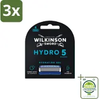 Wilkinson Sword 3 x - Navulmesjes - Hydro 5 Skin Protection - Beschermend - 4 mesjes - Grootverpakking - Scheermes - Scheermesjes - Hydro 5 - - Scheermes Voor Mannen