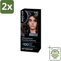 Syoss - Permanent Coloration 5-95 - Haarverf - Permanente Haarkleuring - Cool Lichtbruin - Grijsdekking - Vermindert Haarbreuk - Voordeelverpakking - 2 stuks - Grijsdekking - Haarkleur