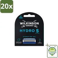 Wilkinson Sword 20 x - Navulmesjes - Hydro 5 Skin Protection - Beschermend - 4 mesjes - Grootverpakking - Scheermes - Scheermesjes - Hydro 5 - - Scheermes Voor Mannen