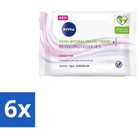 Nivea 6 x - Reinigingsdoekjes - Verzachtend - Droge Huid - Verwijdert Waterbestendige Make-up - 25 Doekjes - Reinigingsdoekjes - Gezichtsreiniger - Droge Huid - Gevoelige Huid - Make-up Remover