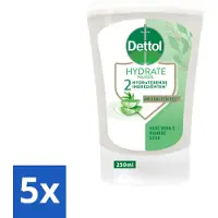 Dettol 5 x - Wasgel Navulling - Hydrate - Aloë Vera & Bamboe - 250 ml - Voordeelverpakking - 5 stuks