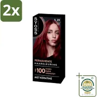 Syoss - Coloration 5-29 Intens Rood - Haarverf - Grijsdekking - Vermindert Haarbreuk - Voordeelverpakking - 2 stuks - Grijsdekking - Keratine