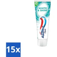 Aquafresh 15 x White & Shine - Whitening Tandpasta - 75 ml - Witte Tanden - Tanden Reinigen - Tanden Glans - Tanden Verlichten - Tanden Beschermen