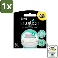 Wilkinson Sword 1 x Wilkinson Intuition - Navulmesjes - 2 in 1 Sensitive Care - Voor Gevoelige Huid - 6 mesjes- Gevoelige Huid - Scheren - Navulmesjes - Schuimende Huidconditioner - Dermatologisch Getest