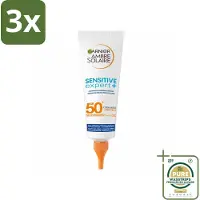 Garnier 3 x - Ambre Solaire - Zonnebrandserum - Sensitive Expert - SPF 50+ - 125 ml - Grootverpakking - Zonbescherming - SPF 50+ - Gevoelige Huid - Zonnebrandserum - UVA En UVB Bescherming