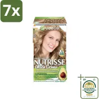 Garnier 7 x - Nutrisse Ultra Crème 8 - Haarkleuring - Lichtblond - Intens Voedend - Permanente Kleur - Grootverpakking - Haarkleuring - Lichtblond - Voedende Haarverf - Permanente Kleur - Grijsdekking