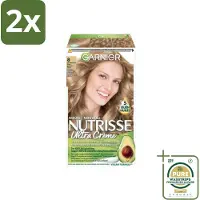 Garnier - Nutrisse Ultra Crème 8 - Haarkleuring - Lichtblond - Intens Voedend - Permanente Kleur - Voordeelverpakking - 2 stuks - Permanente haarkleur - Voedende haarkleuring