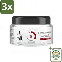 Taft 3 x - Extreme Freezing 5 - Styling Gel - IJzige controle - 200 ml - Grootverpakking - IJzige Controle - Styling Gel - Bevroren Look - Haar Fixatie - Vegan Gel