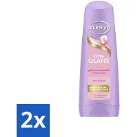 Andrélon 2 x – Conditioner – Extra Glans – 200 ml - Glans - Haar Verzorging - Zijde-extract - Vitamine C - Zacht Haar