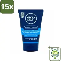 Nivea 15 x MEN - Protect & Care - Reinigingsgel Gezicht - 100 ml - Grootverpakking - Gezichtsreiniging - Mannelijke Huid - Huidverzorging - Face Wash - Huidbarrière