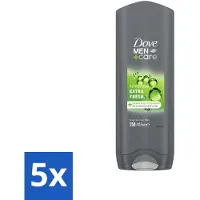 Dove 5 x Men+Care Douchegel - Extra Fresh - 250 ml - Douchegel Mannen - Frisheid Huid - Huidverzorging Mannen - MICROMOISTURE Technologie - Douchegel Extra Fresh
