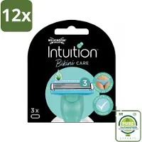 Wilkinson Intuition - Navulmesjes - Bikini Care Duo - Praktisch - 3 mesjes - Voordeelverpakking - 12 stuks - Scheermesjes - Intieme zone