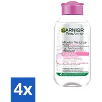 Garnier 4 x - SkinActive - Micellair Reinigingswater - Gevoelige Huid - Reisformaat - 100 ml - Micellair Water - Gezichtsreiniger - Make-up Remover - Gevoelige Huid - Reisformaat