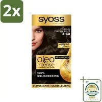 Syoss Oleo Intense - Haarverf - 4-50 - Ijzig Bruin - 115ml x 2