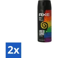 Axe 2 x - Deodorant Spray - Unite - Verzorgend - Kruidige Geur - 150 ml - Deodorant - Mannelijke Geur - Kruidige Geur - Deodorant Spray - 48 Uur Bescherming