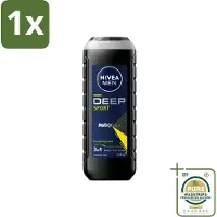 Nivea 1 x MEN - Douchegel - Deep Sport - 500 ml- Sportdouchegel - Mannelijke Douchegel - Diepe Reiniging - Zweetverwijdering - Frisheid