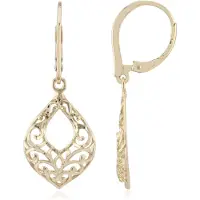 Cavill - 925 Sterling Zilver Vergulde Filigraan Oorbellen - Elegante Lichtgewicht Hangende Oorbellen - Tijdloos Design, Dames Zilveren Sieraden