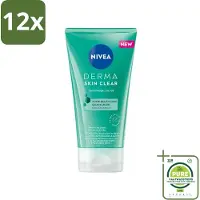 Nivea - Gezichtsscrub - DERMA Huidzuiver - Voor onzuivere huid - Met Salicylzuur (AHA) & Niacinamide - Tegen Acne & Mee-eters - 150 ml - Voordeelverpakking - 12 stuks - Gezichtscrub - Puistjes