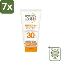 Garnier 7 x - Ambre Solaire - Zonnebrandcrème - Hydra 24H Protect - SPF 30 - Reisformaat - 50 ml - Grootverpakking - Zonbescherming - Zonnebrandcrème - SPF 30 - Hydratatie - Reisformaat