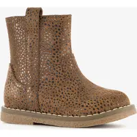 Stap suède meisjes boots met stippen bruin maat 20
