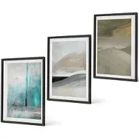 Coloray 3-Delige Schilderij Set - Geschilderde Abstracte Minimalistische Decoraties - 40 x 60 cm - Moderne Wanddecoratie - Slaapkamer - Decoratieve Schilderijen