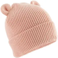 Artg Organic Baby Bear Beanie - GEBORDUURD MET NAAM - Peach - 12 tot 24 maanden