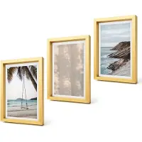 Coloray 4-Delige Schilderij Set - Zomers zand en uitzicht op zee Zomerse landschappen - 20 x 30 cm - Decoratieve Muurdecoratie - Slaapkamer - Woonkamer Decoratie
