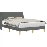 vidaXL Bedframe met hoofdeinde Donkergrijs 137 x 190 cm Stof