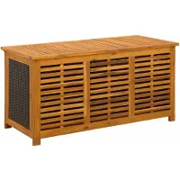 vidaXL Tuinopslagdoos 185 L Massief Acacia Hout 113 x 50 x 56 cm Zwart