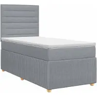 vidaXL Boxspringbed met matras Lichtgrijs 90 x 200 cm Stof