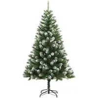 vidaXL Kunstkerstboom met scharnieren en sneeuw 210 cm